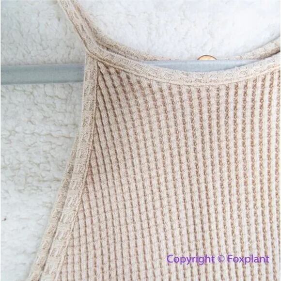 New! Free People FP One Katya Thermal Tank mini Dress cream, size L - Picture 6 of 12